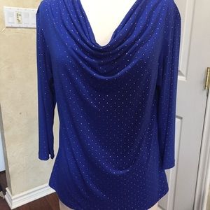 Beautiful blue top with silver tiny brads